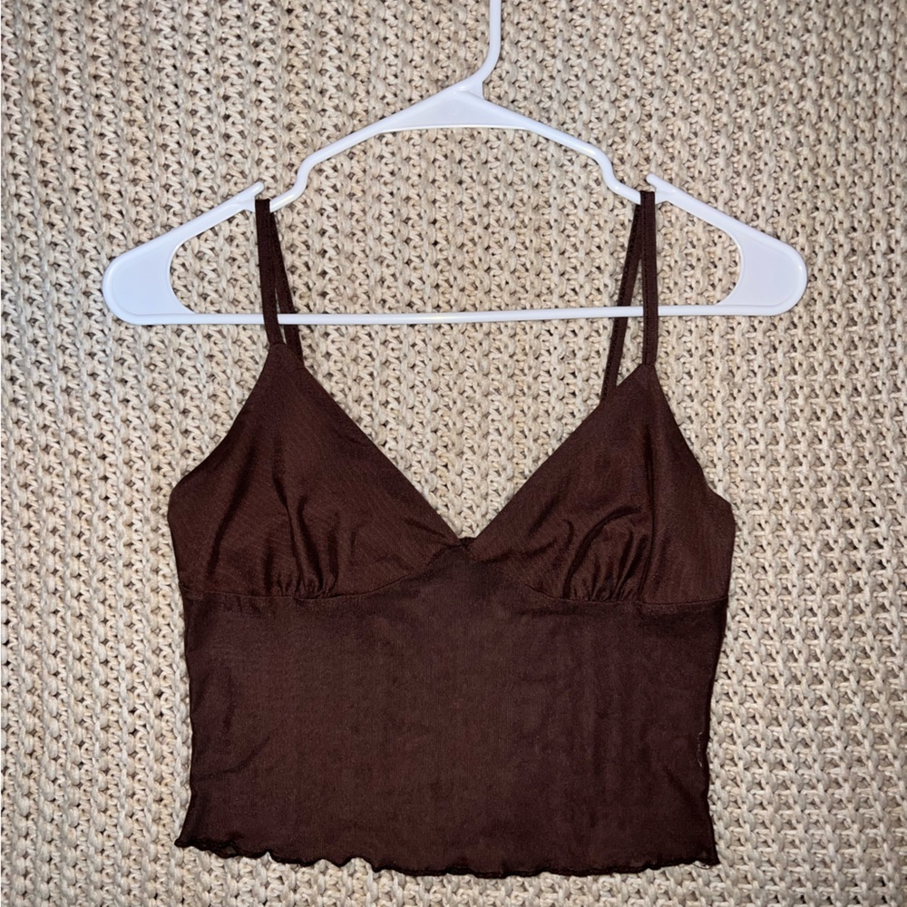 Brown Mesh Women's Tank Top